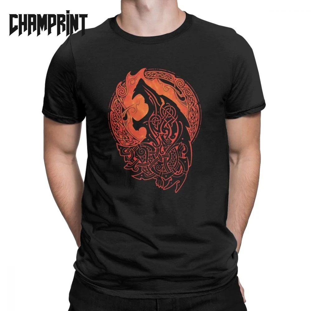 

Men Viking Odin Fenrir Loki's Son T Shirt Odin Valhalla Viking 100% Cotton Tops Short Sleeve Tee Shirt 4XL 5XL 6XL T-Shirts