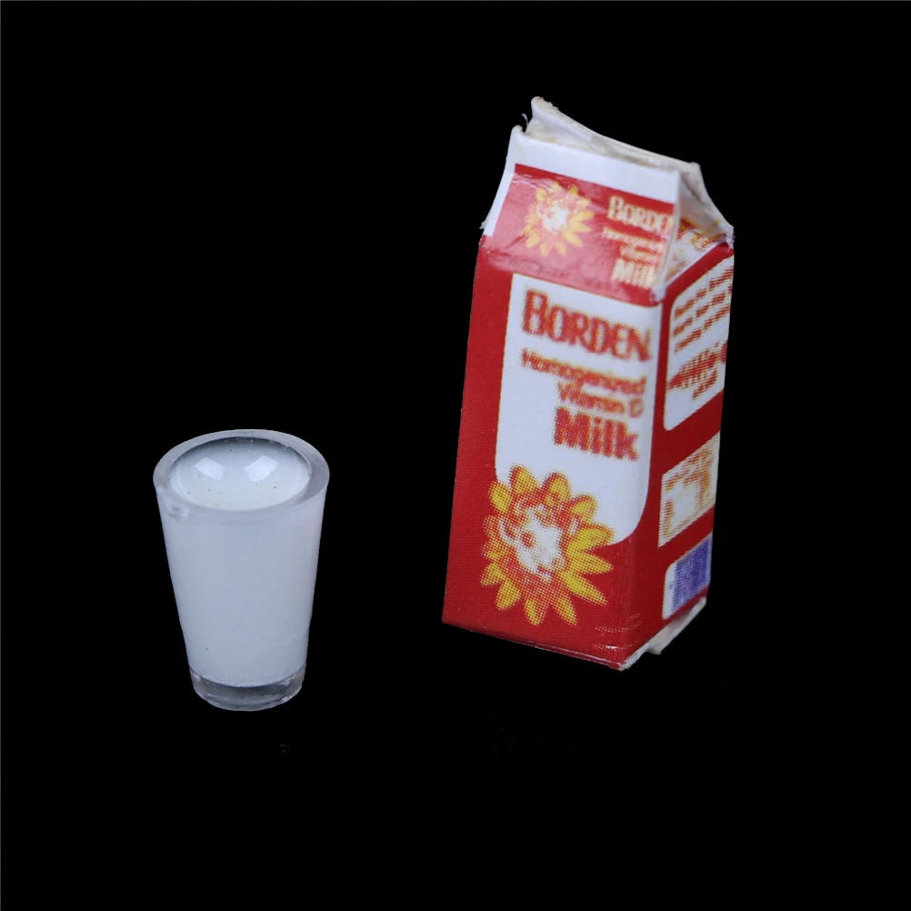 

Milk Cup Set Miniature Food Dining Table Decor 1:12 Scale Dollhouse Boxed