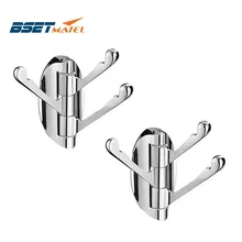 2 шт. сверхмощное хромированное настенное полотенце, вращение на 3 крючка, складное банное полотенце, пальто, шапка, вешалка, аксессуары для ванной комнаты