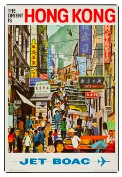Old Hongkong Jet BOAC History China Travel Tour Retro Vintage Poster ... Old Hongkong Jet BOAC History China Travel Tour Retro Vintage Poster ...