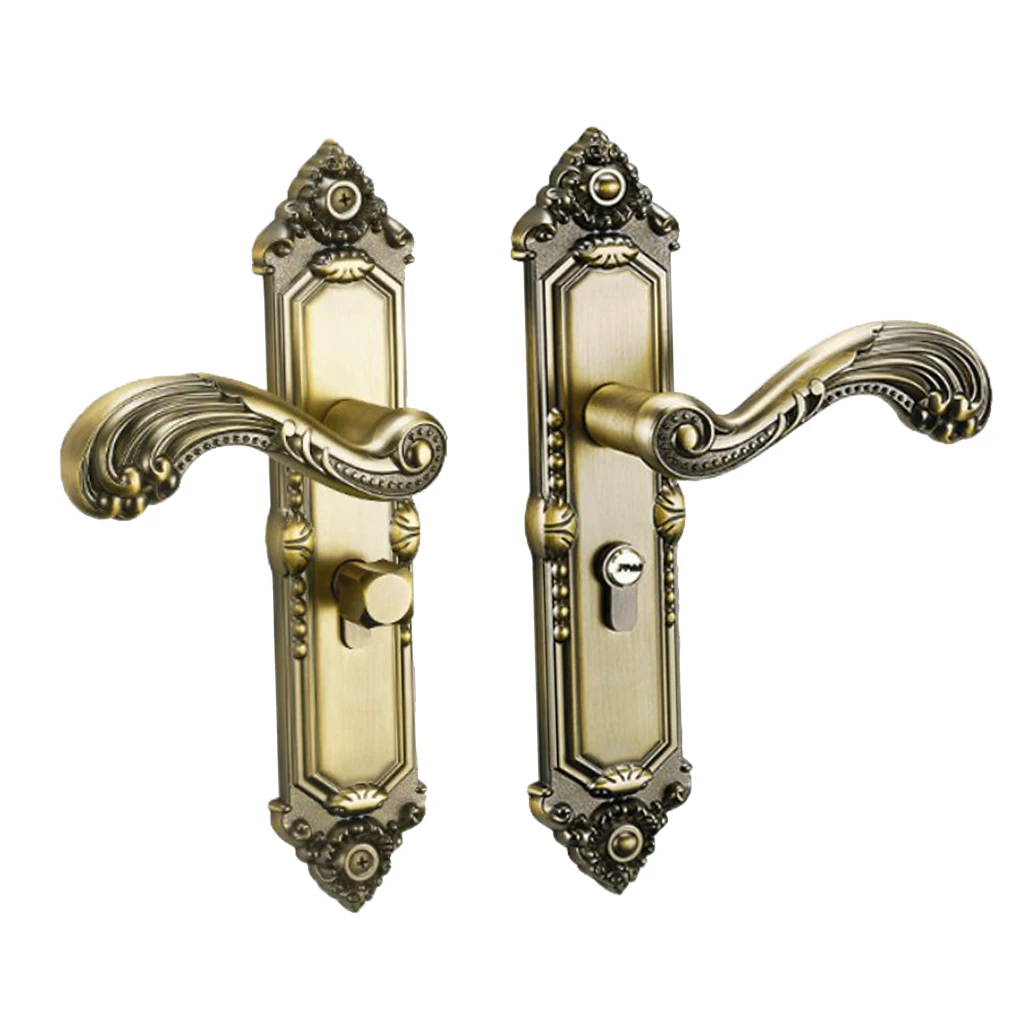 European Style Interior Door Handle Lock Interior Bedroom Bookroom Kitchen Wooden Door Handle Lock Sets