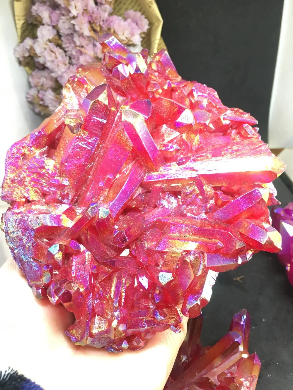 

PRETTY Aura Quartz Crystal Bismuth Titanium Silicon Clusters SPECIMEN