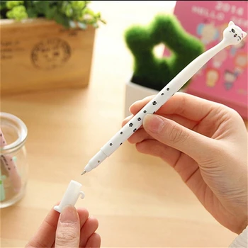 

5Pcs/lot Wholesale Cute Cartoon Cat Gel Pen Kawaii Stationery Pens Material Escolar Office School Writing Supplies High Quality
