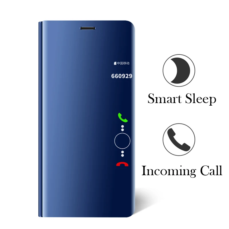 Модный умный зеркальный флип чехол для HUAWEI Honor 7A 7C Pro телефона с функцией вид P10 P20 9