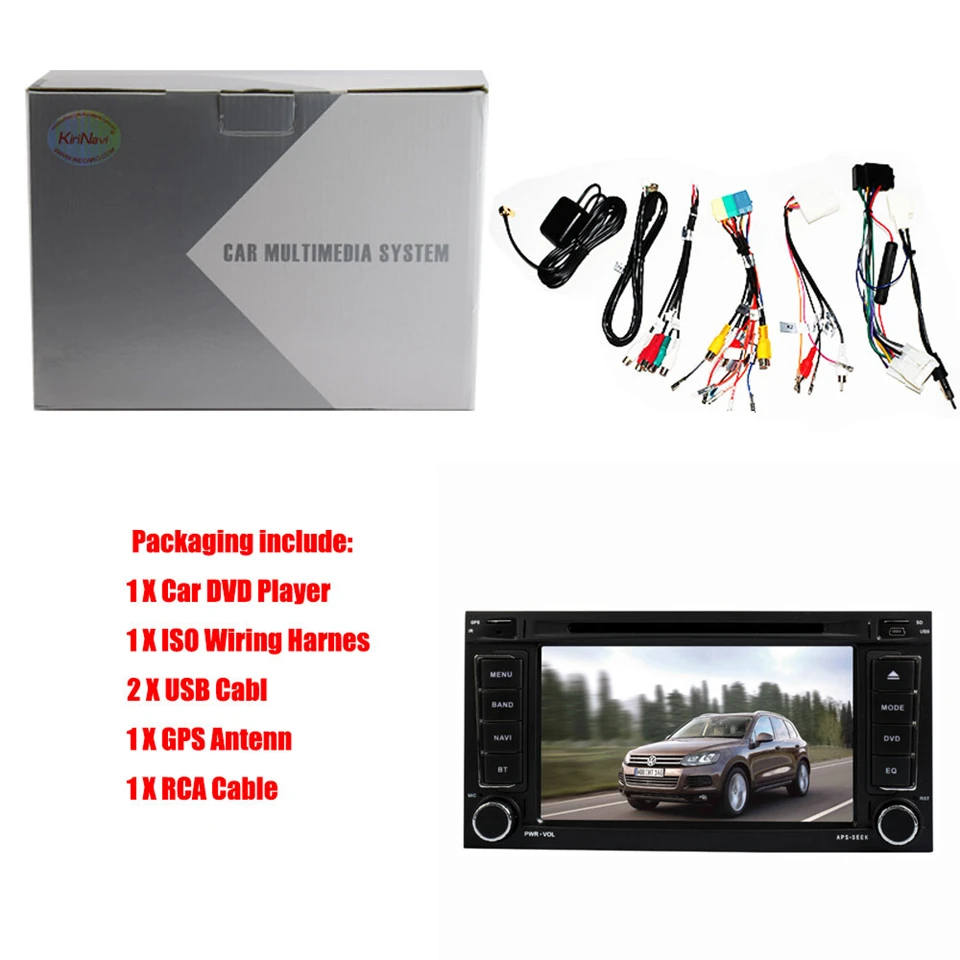 Clearance KiriNavi Octa core LET android 7 navigation system for vw touareg multimedia 2002 - 2010 support 4K Video 4G 4