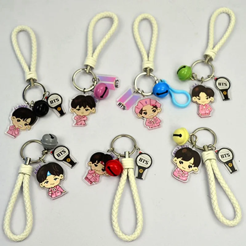 1 Pcs Korean Style Cute Cartoon Kpop Key Chain Bangtan Boys BTS