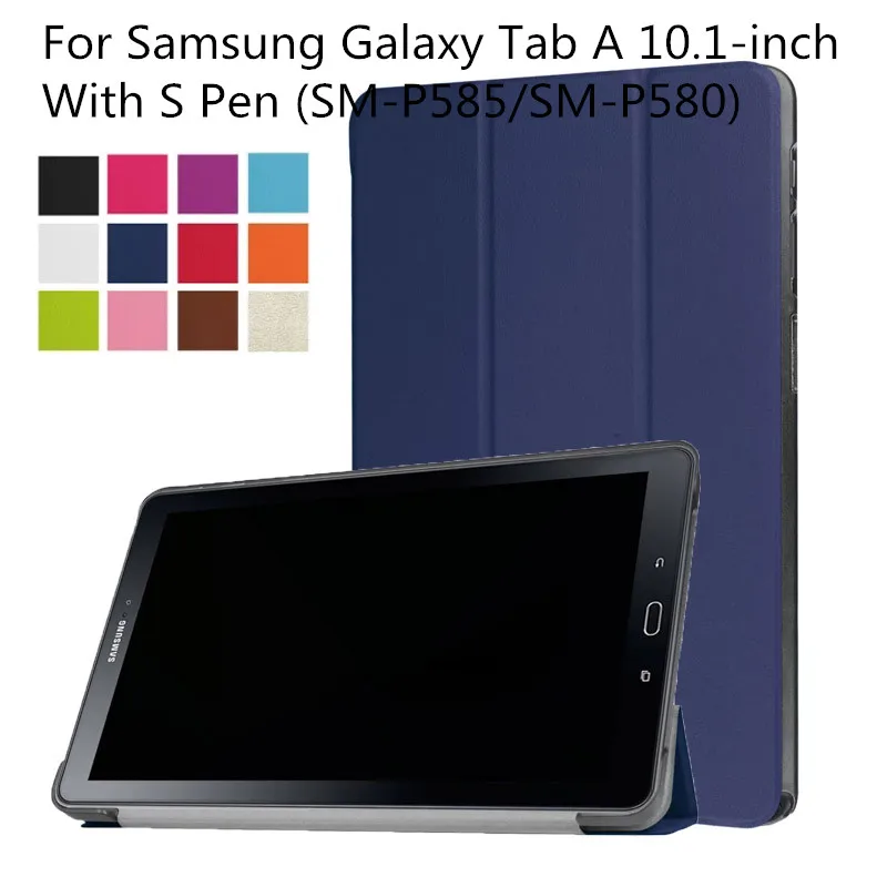 

Slim-Fit Flip Stand Smart Case Cover (With Auto Wake / Sleep Feature) for Samsung Galaxy Tab A 10.1 With S Pen (SM-P585/SM-P580)
