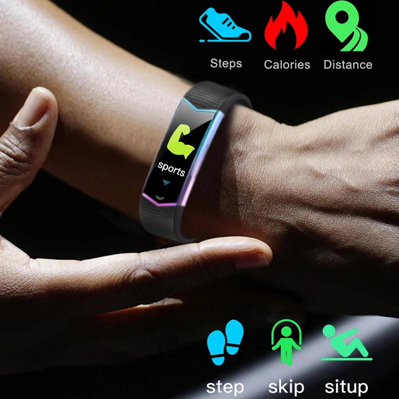  Shinsklly Fitness Bracelet with Pressure Measurement Pedometer Health Bracelet Heart Rate Monitor S - 33038073894