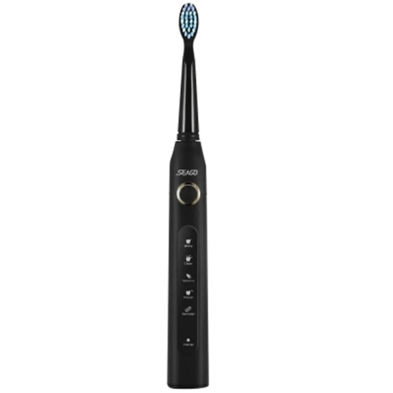 

Seago SG-507 Sonic Electric Toothbrush Adult Timer Brush USB Charge Rechargeable Tooth Brushes with 3pcs Replacement Heads XJ30