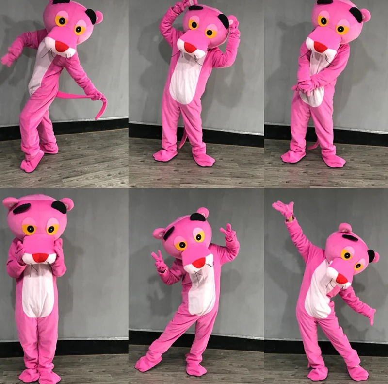 Розовый ПАНТЕРА костюм талисмана для взрослых Леопард Необычные карнавал для школы Аниме косплей Хэллоуин Рождество День рождения