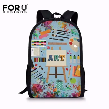 

FORUDESIGNS Art Teacher Pattern School Bag Fashion Large School Backpack for Girls Boys Orthopedic Schoolbag Backpacks Bookbag