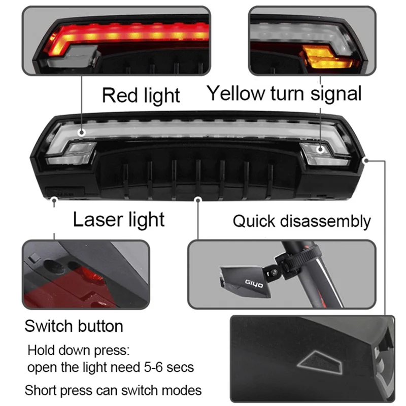 Top GIYO Bicycle LED Light Bike Seatpost Tail Lamp Wireless MTB Safety Warning Bicycle Rear Light Intelligent Remote Control Light 4 Top GIYO Bicycle LED Light Bike Seatpost Tail Lamp Wireless MTB Safety Warning Bicycle Rear Light Intelligent Remote Control Light 4