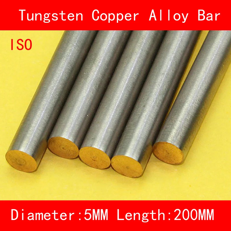 Diameter 5mm Length 200mm Tungsten Copper Alloy Bar W80Cu20 W80