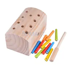 Забавные деревянные магнитные игрушки-насекомые, пазлы для раннего образования, интерактивные игрушки для детей, Обучающие игрушки Монтессори