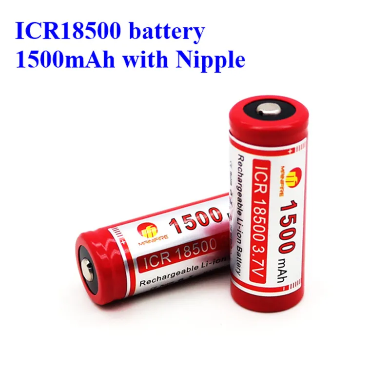 Free shipping 18500 battery 3.7v 1500mah Rechargeable Mainifire ...