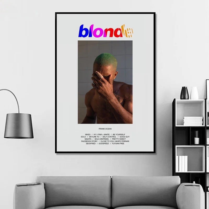 Рисунок Frank Ocean-блондинка альбом поп музыка крышка плакат музыкальной звезды настенный принт Art для Гостиная Home Decor