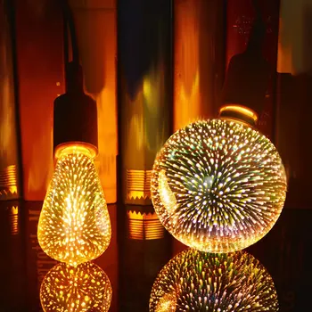 

3D Star LED Lamp RGB E27 Fireworks Effect Edison Bulb Holiday Christmas Party Decor Light CLH@8