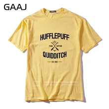 Мужская футболка "Hufflepuff Quidditch Team", летние футболки высокого качества для мужчин, футболки, мужская одежда, повседневная забавная футболка с принтом# R1N9T