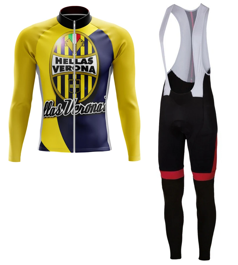 

Winter Thermal Fleece Hellas Verona Long Sleeves Cycling Jersey Bib Set Clothing Bike Clothes MTB Bicycle Maillot Ropa Ciclismo