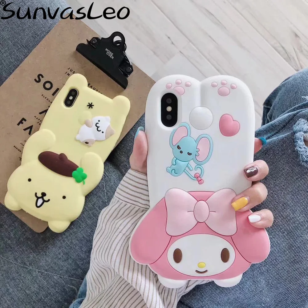 

For iPhone 6 6s 7 8 Plus X XS XR Xs Max 3D Cute Cartoon Patterned Animal Soft Silicone Case Cell Phone Back Cover Shell Skin