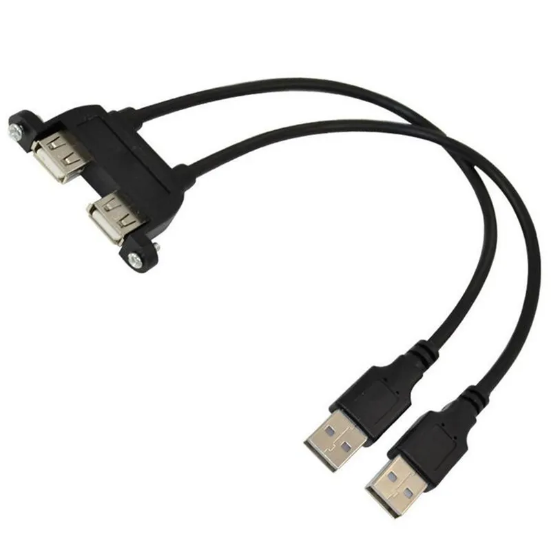 Lbsc 25 см Dual USB 2.0 гнездо панель до 2 USB Мужской кабель-удлинитель