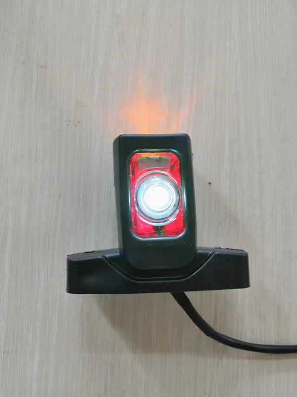 

1pair 10-30v 3 face red amber white Led bar lightsrubber stalk lamp side marker outline Light Trailer Truck Lorry lamp