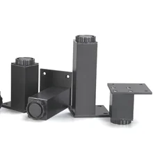 Высокое качество мебельные ножки 3-40 см черные алюминиевые опорные коврики регулируемые журнальный столик шкафы шкаф кровать ножки мебельные части