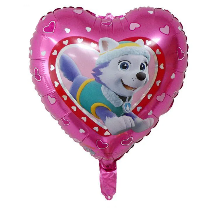 1 шт. для мальчиков и девочек день рождения Paw Patrol набор баллонов сердце мультфильм собака фольги Воздушные шары День рождения украшение