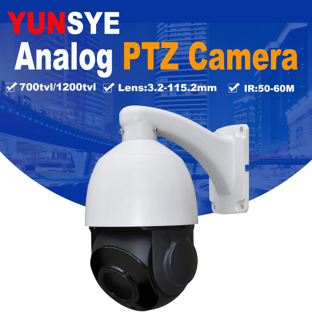 

Free shipping 36X optical zoom Indoor outdoor mini speed dome camera,PTZ Camera CCD 700TVL BNC RS485 Cable Mini Analog PTZ