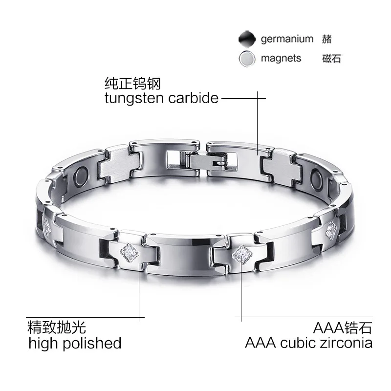 Модные ювелирные изделия из чистого вольфрама магнитные 3а кубического циркония браслеты для женщин Германий милый романтический подарок