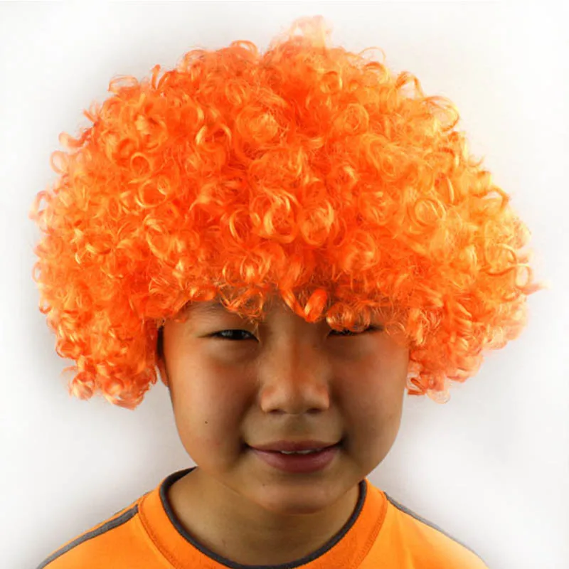 Смешной клоун парик день рождения украшение короткие кудрявые пушистые 1 шт Многоцветный взрывной голова парик