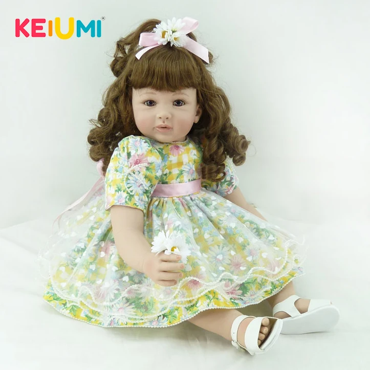 

KEIUMI 24'' 60 cm Reborn Dolls Soft Vinyl Lifelike Princess Girl Simulation Doll Baby Toy For Kids Birthday Gift Early Education
