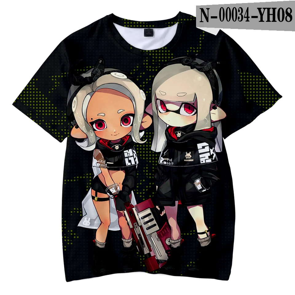 Sisters Children t shirt High Quality T Shirt Summer Soft Splatoon Black Squid Boys/Girls Comfortable Children shirt Tops Tees
