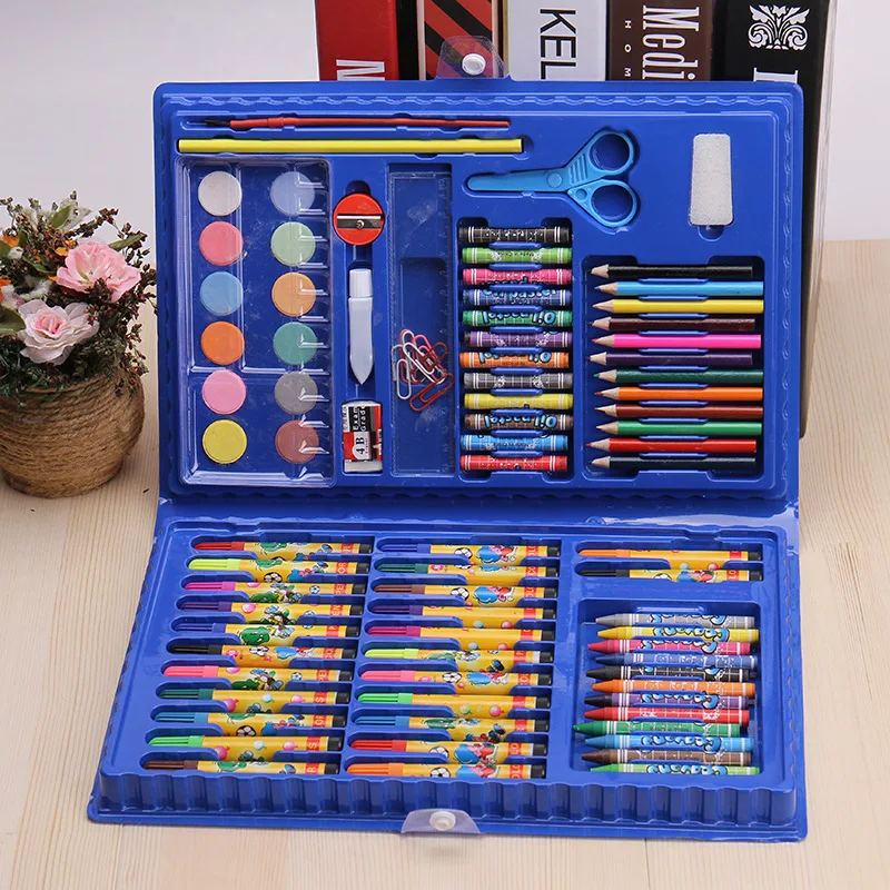 Детский практичный подарок, креативный красочный набор кистей для рисования граффити, модные детские повседневные развлекательные игрушки, художественные наборы - Цвет: 86pcs Blue
