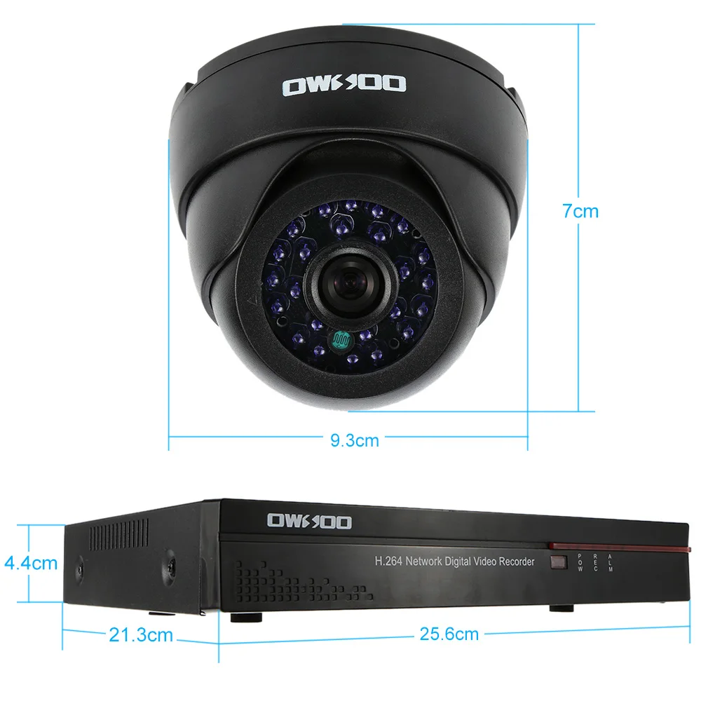 OWSOO 800TVL камера видеонаблюдения системы безопасности Полный 960 H/D1 4CH DVR HDMI P2P сети 4 шт. PnP ИК купольная камера комплект Евро