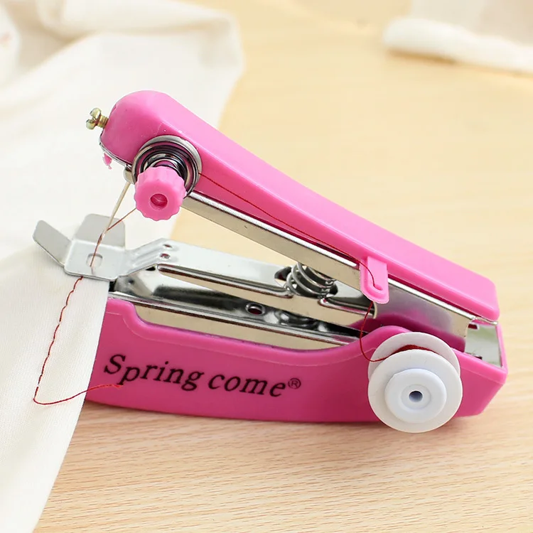 

Brand Household Manual SPRING COME Mini Hand-Held Manual Mini Portable Clothes Fabrics Sewing Machine Free Shipping