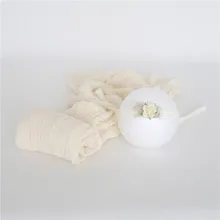 90 см x 180 см окрашенная Марля обертывание повязка на голову набор слой ткань детский вязаный Топ и Tieback набор Новорожденный Фотография реквизит