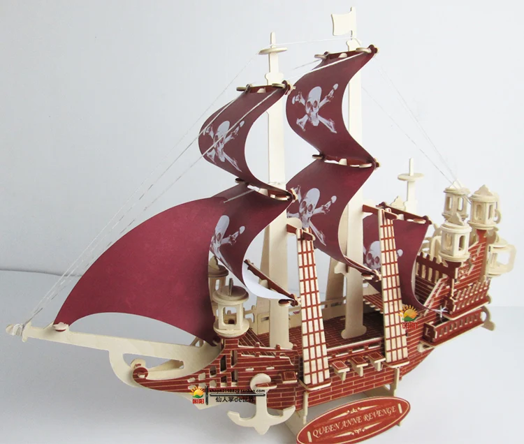 Деревянная лодка модель головоломка деревянная лодка ручной работы Сборка Парусная модель украшение орнамент взрослый Собранный