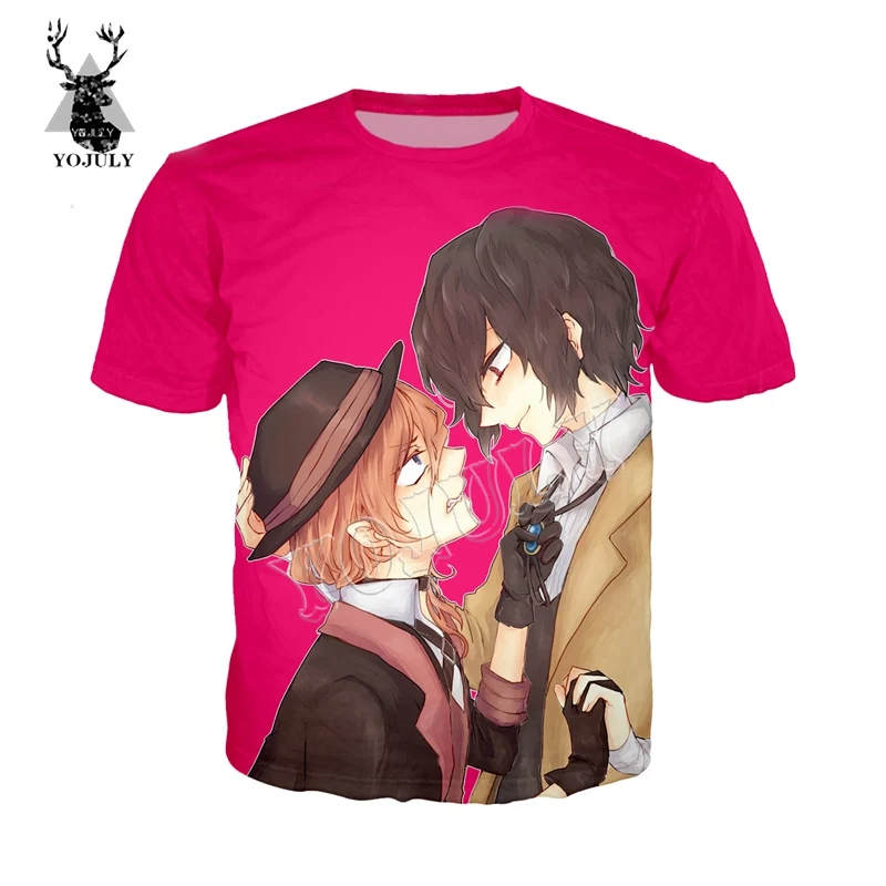 

YOJUKY Summer Fashion Unisex Short Sleeve T shirt Anime Wenhao Stray Dogs 3D Printed T-Shirt Men Women Casual O-neck t shirt t69