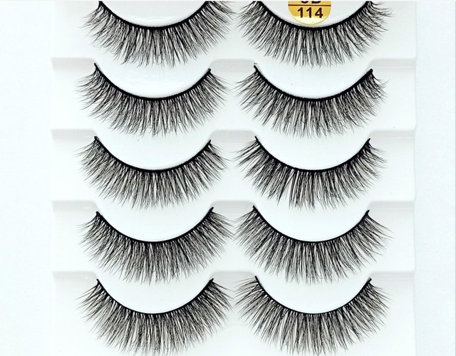 5 pairs 3D mink false eyelashes natural makeup eyelash extension long cross volume soft fake eye lashes winged faux cils