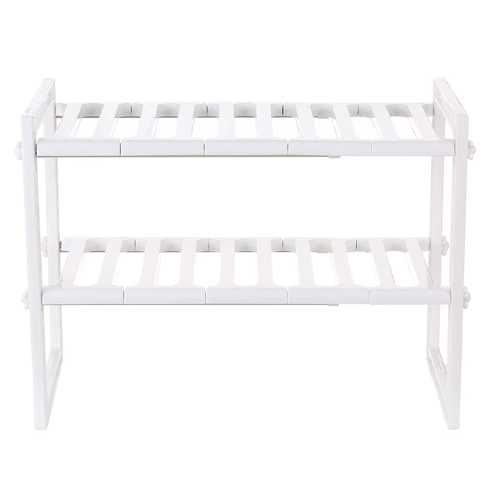 

Multi-functional Under Sink 2-Tier Expandable Shelf Storage Organizer Adjustable Stainless Steel Kitchen Sink Rack