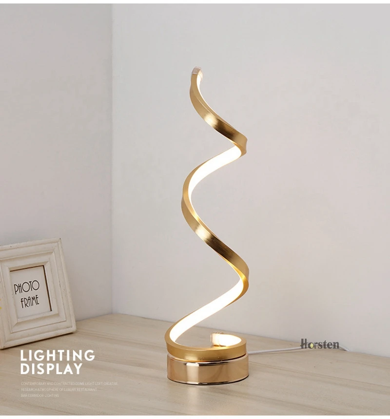 Creative Art Decoration 24W LED Table Lamp Acrylic Spiral Table Light Bedroom Bedside Lamp Home Lighting Fixture (6)