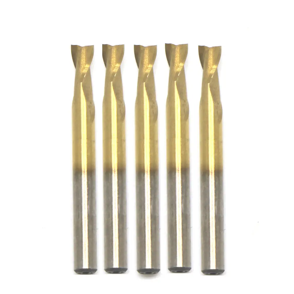 

5pcs 4mm 2 Flute HSS & Aluminium Ti-Coated End Milling Cutter CNC Engraving Bit