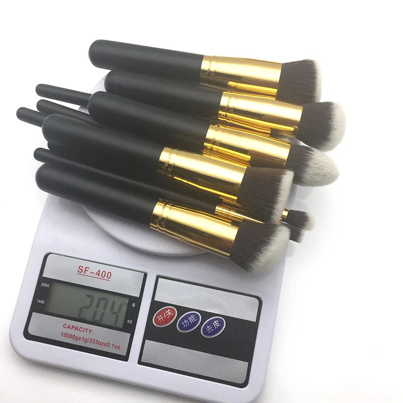 10Pcs Professional Kabuki Makeup Brushes Set Foundation Powder Contour