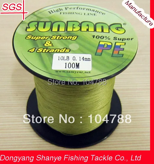 8 / 10LB 3 Strands 100 M пэ коса для рыбалки линия- SUNBANG