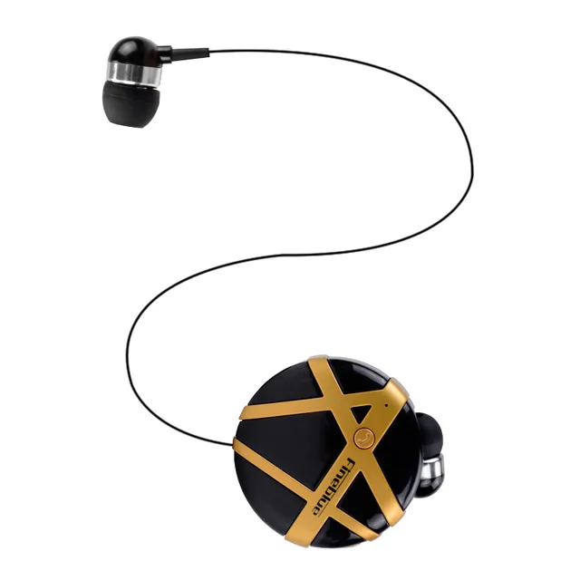 FINEBLUE FD55 беспроводные Bluetooth наушники вызов напоминание Вибрация Bluetooth гарнитура Hands-free наушники с микрофоном бизнес для телефона - Цвет: black gold