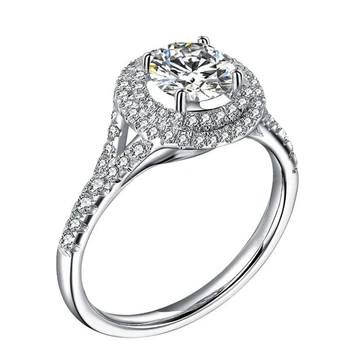 

Wonderful 1Ct Round Cut Synthetic Diamant Female Ring Genuine 925 Sterling Silver White Gold Color Engagement Ring