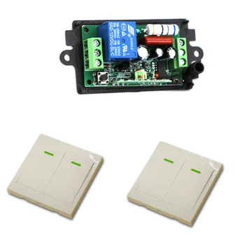 

AC110V 220V Wide Working Voltage Wireless Remote Control Switch + Wall Remote Control Panel Transmitter