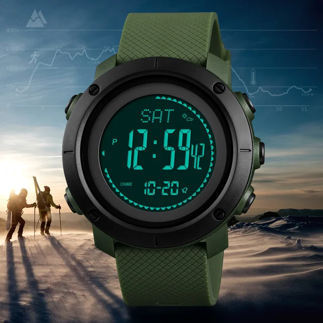 SKMEI Top Luxury Compass Sports Watches Fashion Pedometer Thermometer Altimeter Barometer Calorie Digital Watch For Men Women