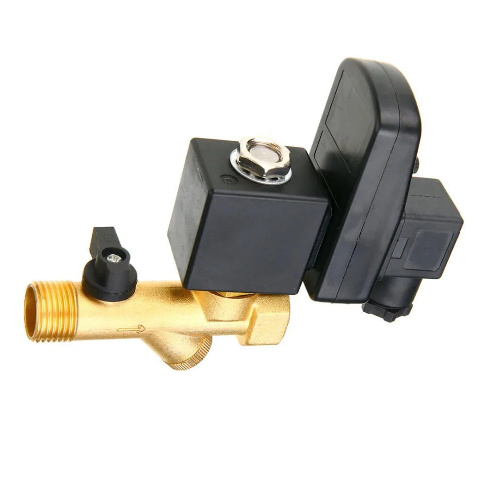 

1pc Durable G1/2" Electronic Timed Drain Valve Automatic 2-way Solenoid Valves For Air Compressor Cylinders Gas Tank Mayitr